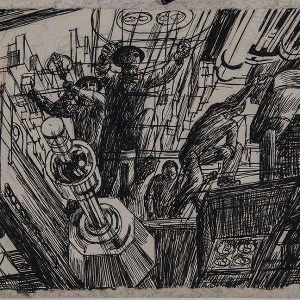 Boceto de mural Ciudad del futuro (INS) 